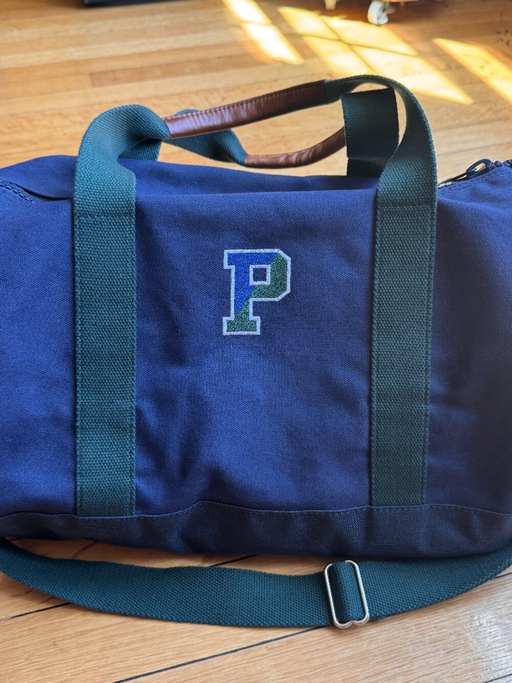 Hudson Sutler Medium Chatham Duffel Bag Navy Hunter Green Canvas With Logo NWT